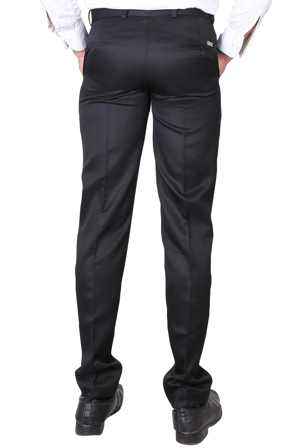 Poly Cotton Solid Slim Fit Formal Trouser
