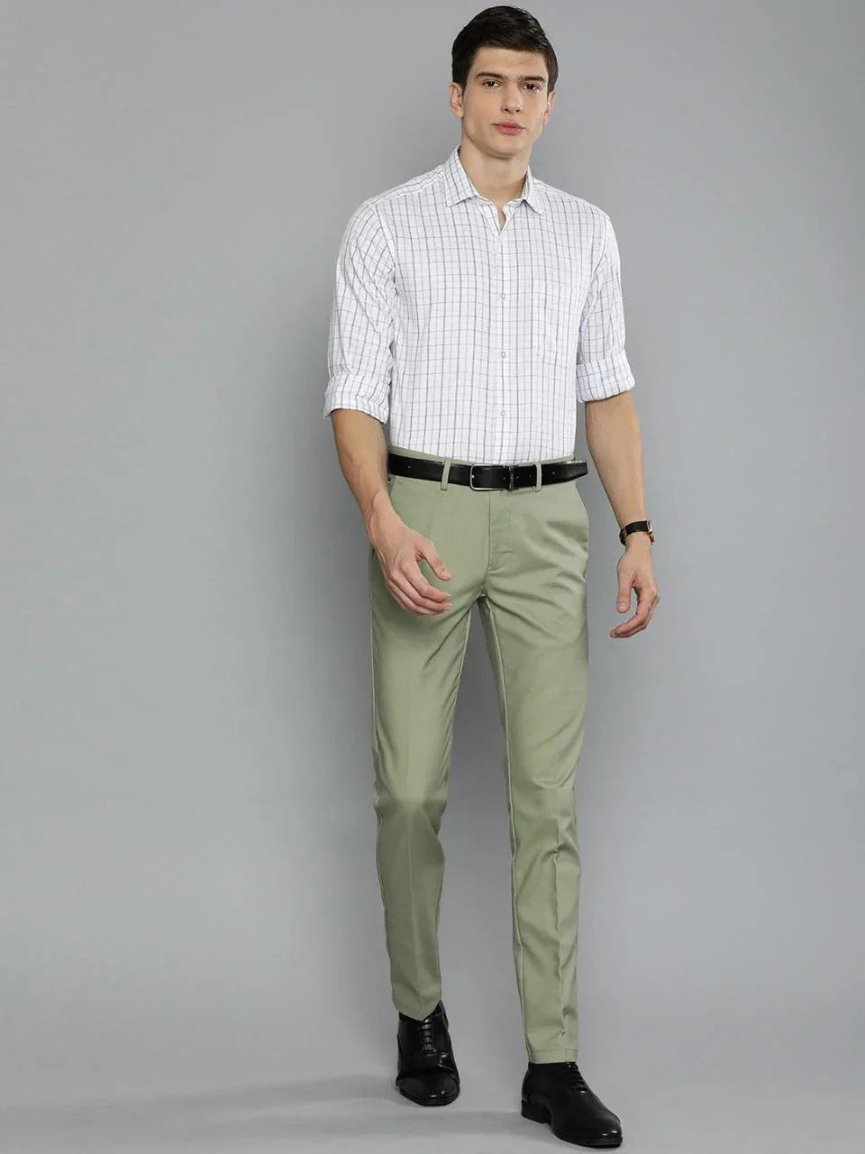 Stretchable Lycra Solid Slim Fit Mens Formal Trouser