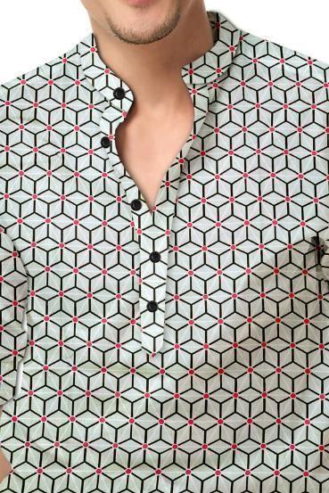 Men's Printed Spread Collar Casual Shirt Multicolor