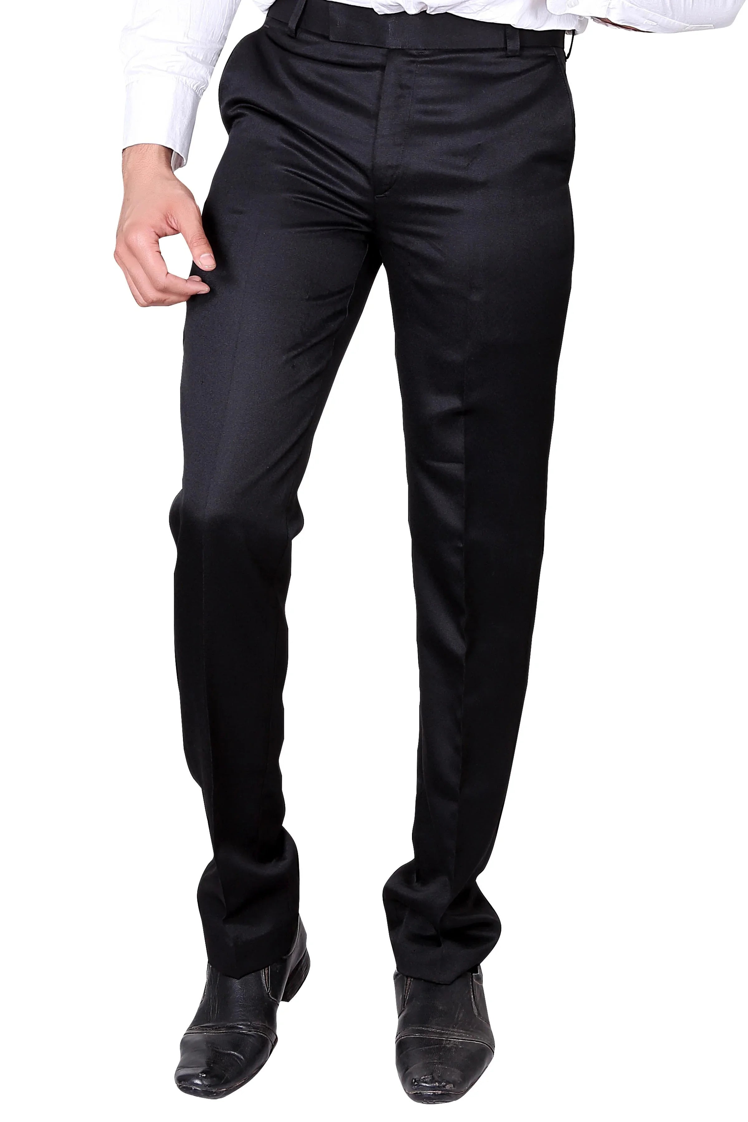 Poly Cotton Solid Slim Fit Formal Trouser