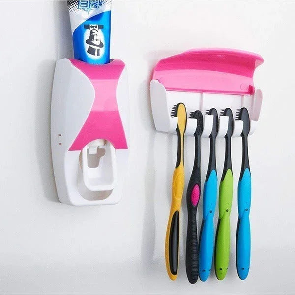 Automatic Toothpaste Dispenser & Holder – Wall-Mounted Toothbrush