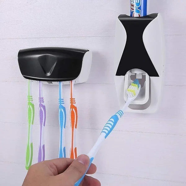Automatic Toothpaste Dispenser & Holder – Wall-Mounted Toothbrush